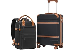 COOLIFE Handgepäck Koffer 55x40x20cm und Kabinen Rucksack 20L(40x25x20cm) Set, Koffer Set passend für Easyjet, Reisekoffer ABS Hartschale kabinenkoffer mit 4 Rollen und praktischem TSA Schloss