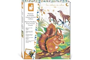 Janod - Set Dipingi con i Numeri Animali della Foresta - 2 Quadretti Fai-Da-Te - Les Ateliers du Calme - Attività Creativa per Bambini - Dai 7 Anni, J07983