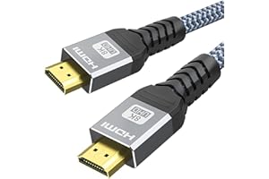 Kabel HDMI 8K 2.1, YOJOCK 48Gbps Pozłacana Wtyczka UHD 8K@60HZ&4K@120HZ Dynamiczny eARC RTX 3090 HDR10 4:4 HDCP do R-oku/F-ire/S-ony/L-G/S-amsung, PS5/4, Xbox Series X, HDTV, PC (3M)