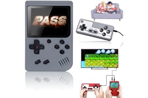 HOIDOKLY TinyTendo - Tiny Tendo 400 Games, Tinytendo Handheld Games Console, Portable Retro Video Game Console with Game Controller, GameTendo 400 in 1 Game Console, Support 2 Players Play on TV (Grey)