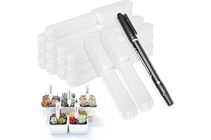 ‎MIZIJIA Mizijia Pflanzenschilder,Plastik Pflanzenstecker zum Beschriften,Pflanzschilder für Draussen wetterfest Beschriften Wiederverwendbares Garten Erde Etiketten(Weiß 150X)