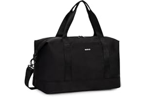 ECOHUB Bagaglio a Mano Easyjet 45x36x20, 30L Borsa Pieghevole da Viaggio, Borsone Palestra Uomo Donna con Tasca Impermeabile, borsa sportiva grande, Borse Aereo, Brevetto Pendente(Nero)