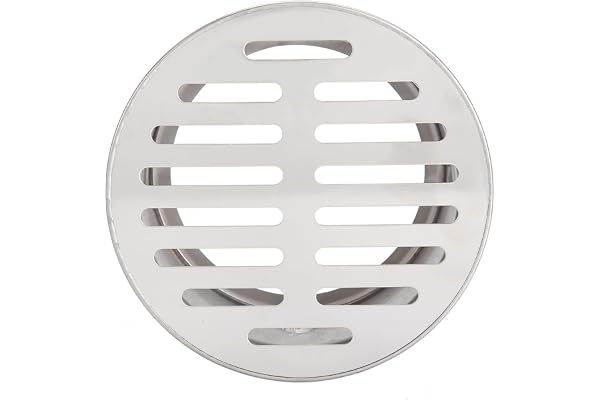 Tyenaza Drain de Sol de Toit en Acier Inoxydable Drain de Sol Rond pour Balcon Drain de Sol extérieur à Grand déplacement(110Bouche Plate)