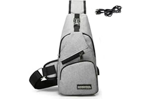 CYCHEN Hombro Bolso Impermeable Mochila de Pecho Mochilas Pequeñas para Hombres Bandolera Mujeres Bandoleras Cruzada Sling Bolsa CrossBody Bag Bolsos USB Ciclismo Senderismo Viaje Deporte al Aire Libre