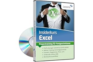 LESSINO Excel Insiderkurs - Powertraining für Fortgeschrittene | Lernen Sie Schritt für Schritt Diagramme, Pivot, Formeln und Funktionen [optimierte Anleitungen für Excel 2019, 2016, 2013 und 2010] [1 Nutzer-Lizenz]