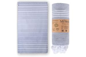 MyStilo® XXL Sauna Towel, Hammam Towel, Large, Soft Bath Towel, 100 x 200 cm, Quick-Drying, Premium Beach Towel, Towel for Men, Women, Yoga and Fitness (Light Grey)