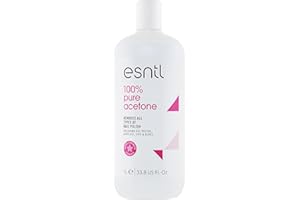 ESNTL 100% Pure Acetone Nail Polish Remover | 1L | Super Strength Formula | Removes Gel, Acrylics, Tips, and Glues | Trusted by UK Beauty Salons Clear