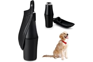BORDEAG Hundetrinkflasche Für Hund, 750ml Edelstahl Trinkflasche Hunde, 180°Faltbar Hundetrinkflasche, Tragbare Wasserflasche für Hunde, Edelstahl Hundetrinkflasche Für Spazieren Camping Parks (Schwarz)
