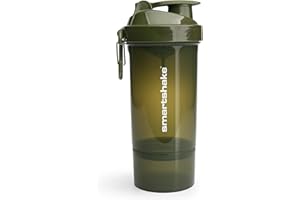 Smartshake Original 2GO One Protein Shaker Bottle 800 ml | Leakproof Gym Shaker Drink Bottle for Protein Shakes | BPA Free Protein Powder Shaker Cup for Men & Women | Army Green