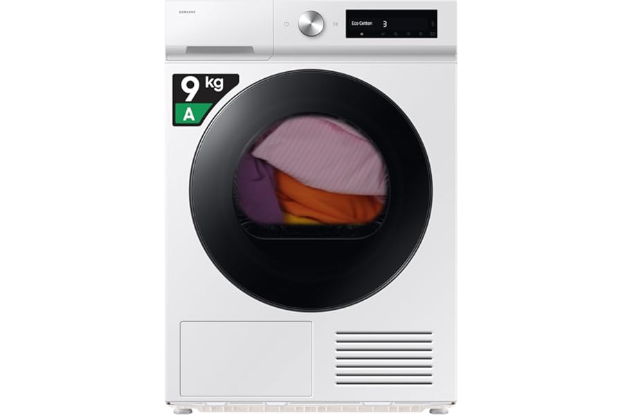 Samsung Bespoke DV90DB7845GW/U3 AI Dryer, 9 kg, Heat Pump, Wifi, Optimal Dry Sensor, Quick Drive, AI Control Display, Front Load, 60L x 85H x 60D cm