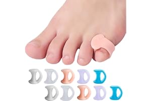 Roosea 10 Unidades Separadores de Dedos de Silicona Separadores de Dedos de Gel Correctores de Dedos del Pie Separador de Dedos de Silicona para la Prevención de la Fricción y el Alivio de Presión