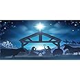 LFEEY 20x10ft Birth of Jesus Backdrop Christmas Night Manger Nativity Scene Silhouette Background Farm Barn Stable Christianity Photography Prop Studio Photo Booth Props