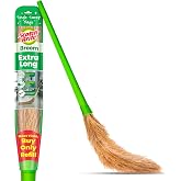 Scotch-Brite XL No-Dust Broom with Long Handle |Flat Fiber Jhadu for Fine Dust & Hair, Reaches All Corners | Multipurpose Flo