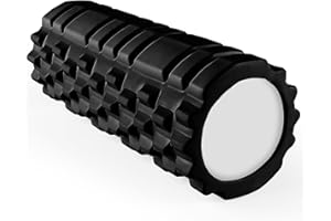 ‎UNYCOS unycos - Faszienrolle (33x14 cm), Fitness-Rolle mit 3D Texturmassage und 50 Übungen E-Book, Hartschaumrolle zur Selbstmassage, Belastbar 130 kg, Massagerolle für Funktionales Training (Schwarz)
