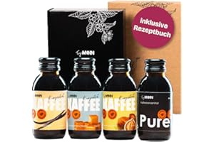 ‎TRY MOIN TryMoin - Tasting and Gift Set - 4 Bottles Coffee Concentrate with Coffee Syrup with Recipe Book, Coffee Gift Set, 45 Coffees
