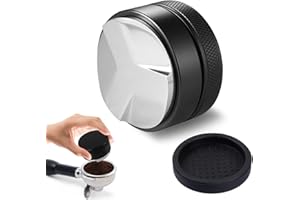 CORPOWER Distributeur de Café, 53 mm Tasseur Café avec 1 Tampon en Silicone, Profondeur Réglable Accessoires pour Porte-filtre à Café de 54 mm Avant le Tassage