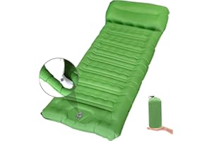 SUEWIDFAY Self Inflating Camping Mat, Inflating Sleeping Mat with Foot Pump & Pillow, Waterproof Camping Bed Sleeping Pad for Outdoor Backpacking, Camping, Hiking