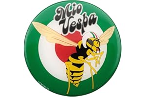 EU-Decals - MioVespa Collection, 90 mm Mio Vepa Wasp Green Red Target 3D Decal para todos los modelos Vespa Frente o Lateral Pegatina Domed Colección MioVespa