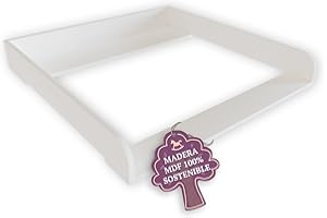 Puckdaddy – Cambiador Lasse, Compatible con la Cómoda Hemnes de IKEA – 80 x 80 x 10 cm de Madera Blanca – Tablero de Calidad con Material de Montaje para Pared