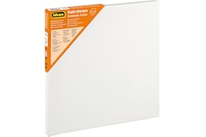 Idena 60031 - Telaio per barella con tela in 100% cotone, grammatura 380 g/m², per colori ad olio e acrilici, circa 30 x 30 cm grande, bianco