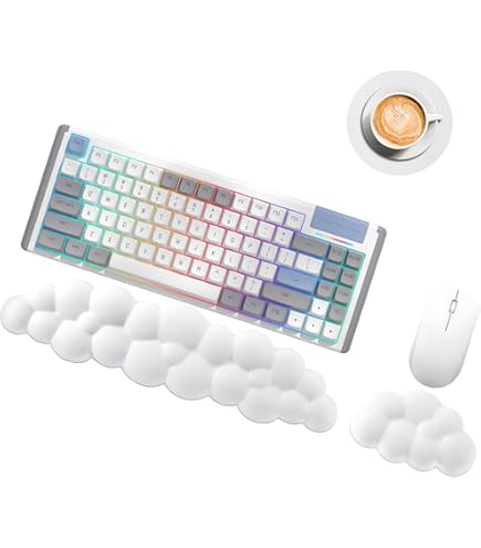 Set Poggiapolsi Tastiera E Mouse Memory Foam - Ergonomico Per Ufficio E Gaming, Rosa - Foto 9