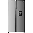 Hoover H-FRIDGE 500 MAXI Freestanding American Fridge Freezer with Water Dispenser, Side by Side, Total No Frost Technology, E Class, 532L Total Capacity, Inox, 91x67x177 cm - HHSBSO6174XWDK-1