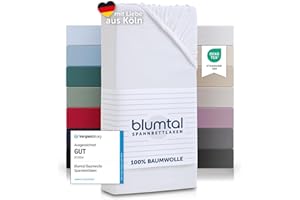 Blumtal Prześcieradło z Gumką Jersey 100% Bawełny, 80x160-180 cm, Biały - Dziecięce, Certyfikat OEKO-TEX