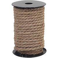 Vivifying 15m 8mm Hanfseil, Natürliche Heavy Duty Schnur für Handwerk, Cat Scratch Post, Bündelung (Braun)