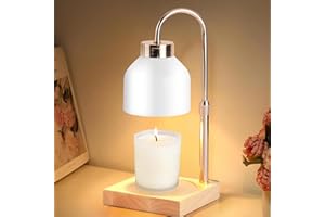 PORFOYO Lámpara calentador de velas, lámpara eléctrica con temporizador y regulador de intensidad, lámpara cálida de vela, moderna lámpara de vela eléctrica, altura ajustable para yoga, hogar, dormitorio [sin