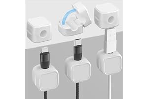 BINGKELE 6 Pack Cable Tidy,Cable Smooth Adjustable Easy Secure Cable Management,Wire Holder cable clips,Hide Or Organize Phone USB Charger Cable for Home,Office,Nightstand,Car,Desk-White
