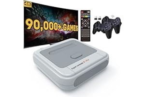 Kinhank Retro Game Console 64GB, Super Console X PRO Built-in 90,000+ Games, Video Game Console Systems for 4K TV HD/AV Output, Dual Systems, Compatible with PS1/PSP/MAME/ATARI (64G)