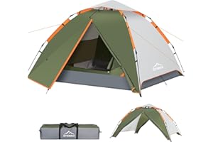 Gysrevi Camping Tent, 3 Man Instant Pop Up Tent Waterproof, Large Double Layer Automatic Dome Tent, Outdoor Backpacking Tents for Camping