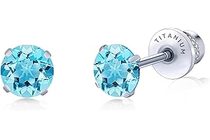 Limerencia Pendientes Titanio para Mujer Hombre, Cierre de Rosca Pendientes Antialergicos Doble Cara de Circonio Cúbico para Orejas Sensibles