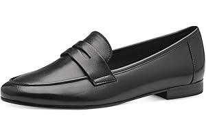 MARCO TOZZI Damen Slipper aus Leder mit Blockabsatz