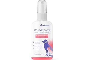 Vetasan Wundspray für Hunde & Katzen 150ml I Wunddesinfektion Katze I Für Haut und Pfoten I OHNE ALKOHOL & CHLOR I Desinfektionsmittel Tiere