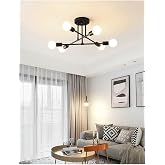 Fer Chandelier Spider cross modern sports ceiling plofonier black Living Room - Kitchen - Bedroom 6-piece chandelier (WITHOUT BULBS)
