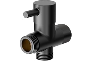Linkidea Válvula desviadora de 3 vías para cabezal de ducha G1/2 pulgadas, adaptador en latón macizo (negro mate)