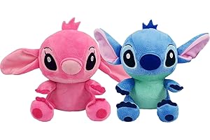 PYTRARTY Peluche Stitch,2 Piezas Stitch Peluche,Stitch Anime Peluche,Muñeco Peluche Stitch,Muñeco de Peluche para Niños,Regalos Peluches para Niños