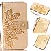 Produktbild iPhone SE Hülle,iPhone 5S Leder Hülle,Schutzhülle für iPhone SE Leder Wallet Tasche Brieftasche Flip Schutz Etui Schale,Cool 3D Bling Glitter Diamond Romantic Sunflower Musterg Ledertasche Slim Retro Leder Bookstyle Handyhülle Tasche Wallet Case Handytasche mit Standfunktion Karteneinschub und Magnetverschluss Flip Etui Tasche für Apple iPhone SE/5S/5