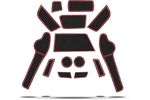 CDEFG for Crossland X SUV Car Interior Door Slot Non-Slip Mats Anti Slip Cup Holder Mat Center Console Armrest Box Storage Pads (Red)