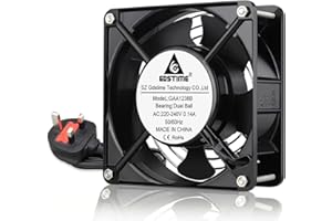 GDSTIME 240V 120mm Fan AC 220V 240V Fan 120mm x 120mm x 38mm Axial Computer Cooler 12038 Duall Ball Bearing for DIY Ventilation Exhaust Big Airflow