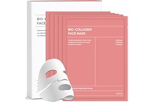 CHIOSA Maschera Collagene Viso, Bio Collagen Real Deep Mask - 5 Pezzi - Idratazione Intensa, Pelle Compatta, Luminosità Istantanea per Ogni Pelle