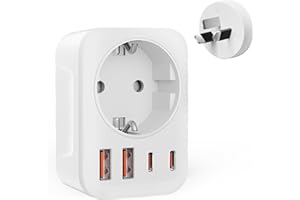 CLOMNPE Adaptateur Prise Australie Chine Nouvelle-Zélande, avec 2 USB & 2 USB-C Adaptateur Voyage FR 2 Broches vers AU 3 Broches Adaptateur Prise Argentine, Fidji Type I