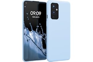 kwmobile Funda para OnePlus 9 (EU/NA Version) Carcasa - Ultrafina de TPU y Silicona con Bordes elevados anticaídas - Azul Claro Mate