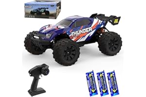 X-Verse Auto radiocomandata 4WD 100KM/H, 1:14, impermeabile, con motore 3S, 2,4 GHz, All Terrain Offroad RC Truck Truggy per adulti – 3 batterie (rosso)