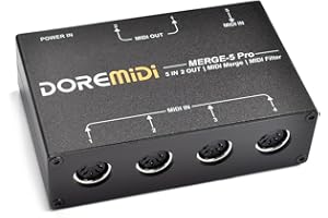DOREMiDi MERGE-5 Pro Can Merge Up To 5 MIDI Input Signals Into 1 MIDI Data Stream Can Be Output Directly Through 2 MIDI Interfaces (MERGE-5 Pro)