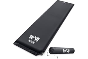 TRAIL OUTDOOR LEISURE Trail Matelas Gonflable 1 Place, Matelas Gonflable en Mousse à Mémoire de Forme de 5 cm d’Épaisseur, Matelas Gonflable 1 Personne avec Sac de Transport