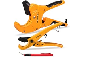 DOMINOX Pipe Cutter, 64mm (2 1/2'' O.D.) +26mm+Deburring Tool (3 Set), Professional Cutting PEX, PVC and PPR Pipe, SK5 Blade and Aluminum Alloy Body, One-Hand Rapid Cutting Tool for The Pipe