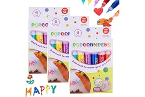 YXRRVING 18PCS Magic Puffy Pens,DIY Bubble Popcorn Drawing Pens,Magic Popcorn Pen,Print Bubble Pen Puffy 3D Art Safe Pen,Magic Colour DIY Bubble Popcorn Drawing Pens for Greeting Cards Kids Christmas