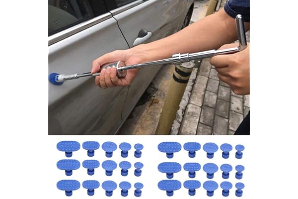 Junhouse Lot de 30 outils de réparation pour débosselage de carrosserie sans peinture 1 couleur